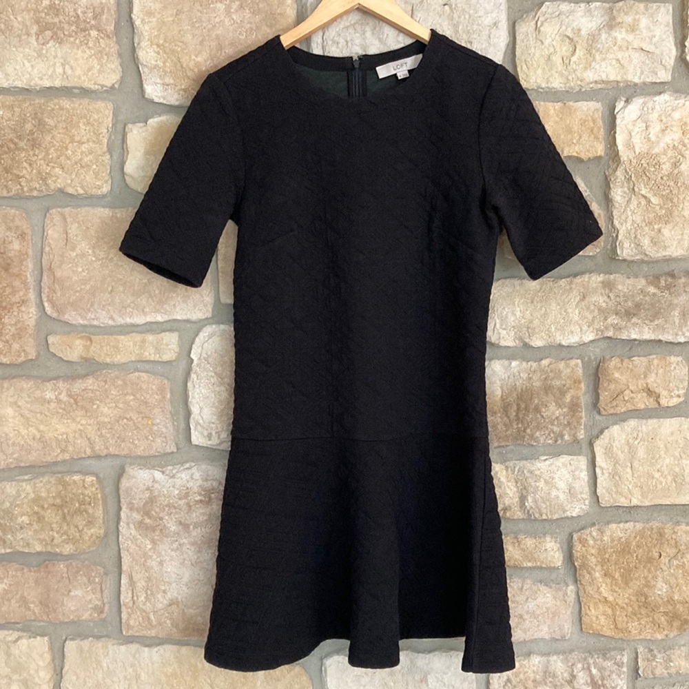 LOFT quilted drop waist dress